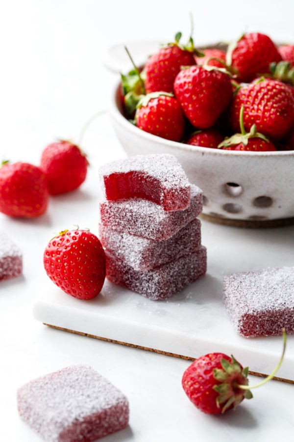 Homemade Sour Strawberry Gummies