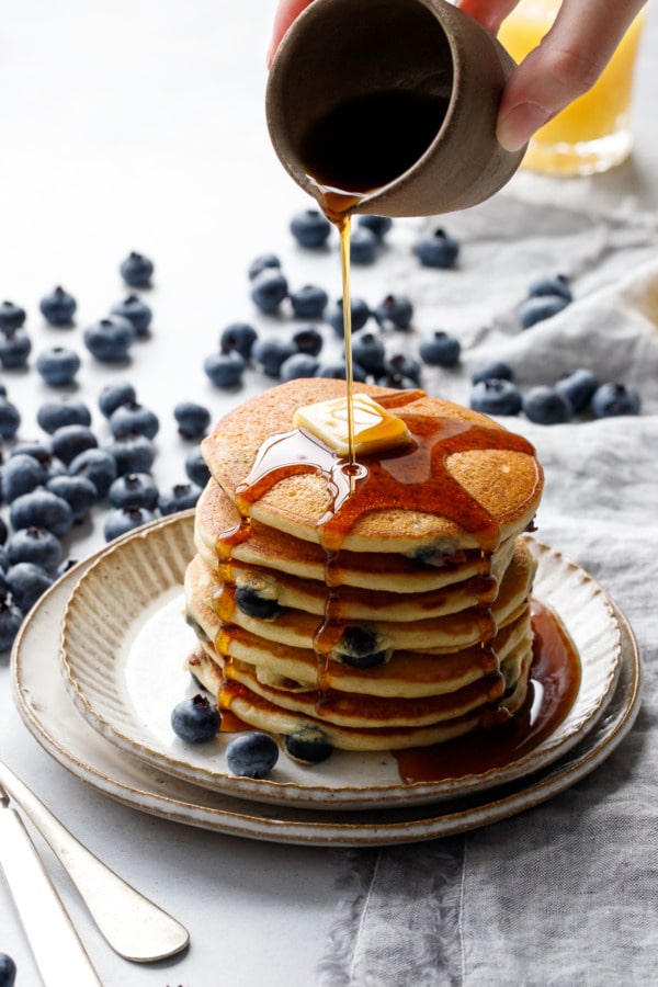 Blueberry Sourdough Pancakes